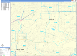 Monterey Park Wall Map Basic Style 2024